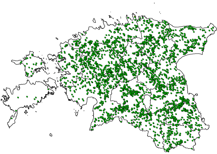 pruunkaru vaatlused üle Eesti